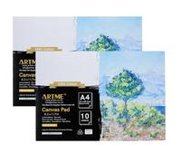 ARTME A4 blocs de toile 2pcs - 10 feuilles à dessin 280 g/m² pour peinture à l'huile et acrylique, triple apprêt, sans acide, 100% coton