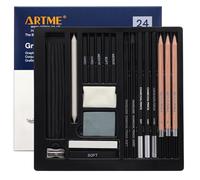 ARTME Kit de croquis en graphite 24 pièces - Kit de dessin complet