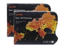 ARTME Palette Peinture Jetable - Bloc de 36 Feuilles Papier 23 x 30,5 cm - 50 g/m² - avec Trou pour Le Pouce - Facile à Utiliser - pour Acrylique, Huile, Aquarelle (Blanc, 2pcs)