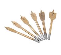 ARTOCT Jeu d'embouts Plats, Acier à Haute Teneur en Carbone, 6 Pièces | Revêtement en titane, Pointe acérée, Compatibilité avec perceuse à colonne, Tailles de trous 10-25 mm, Outil pour le