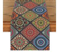 Artoid Mode Chemin de table bohème vintage - Géométrie marocaine - Multicolore - Pour cuisine, table à manger, mariage, banquet, vacances, décoration de fête - 40 x 180 cm