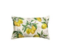 Artoid Mode Housse de coussin d'été avec feuilles de citron et fleurs - 30 x 50 cm - Printemps saisonnier - Décoration pour canapé, salon