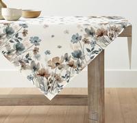 Artoid Mode Nappe de Table Fleurs Feuilles Peinture à l'encre sauvage Printemps Linge de Table Décoration de Cuisine Décoration de Table pour l'intérieur Fête des Vacances 85 x 85 cm