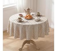 Artoid Mode Nappe de table rectangulaire en coton et lin - Marron - Style maison de campagne - Style maison de campagne - Lavable - Pour cuisine, vacances, fête - Décoration de fête