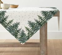 Artoid Mode Nappe Noël Pins Flocons de Neige Carrée 120x120 cm | Xmas Hiver Linge de Table Cuisine Décoration de Table Intérieur Vacances Fête Déco