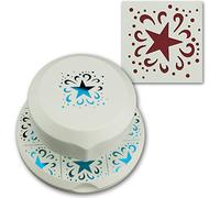 Artoz Perforatrice en deux parties, motif étoile avec ornements I Trou à positionner librement I Confection de cartes de vœux, de Noël, d’invitations, etc.