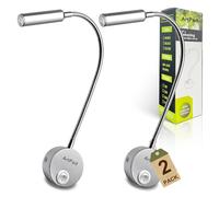 Artpad Lot De 2 Liseuse Murale-3W,Bras Flexible À 360° Liseuse Led Tete De Lit,Lumière Blanche Chaude-Parfaite Lampe Murale Pour Chambre À Coucher Et Salon