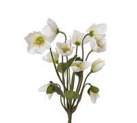 artplants.de Roses de Noël artificielles Halla sur Piquet, Blanc, 30cm, Ø7cm - Fleur Artificielle/Bouquet Artificiel
