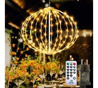 Artrastar Éclairage De Noël Extérieur 30cm 124 LED Boule Avec Minuterie Télécommande 8 Modes IP44 Boule Lumineuse Pour Jardin Balcon Terrasse Fête Blanc Chaud 1 Pièce Grande Boule