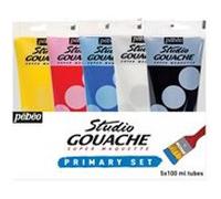 Pébéo - Tubes de gouache Studio, beaux-arts, couleurs primaires, 5 x 100 ml