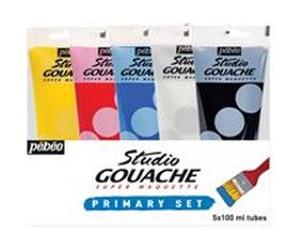 Arts Graphiques Pebeo Studio Gouache Pack Primaires 5 Tubes 100 Ml Pack Primaires 5 Tubes 10 PACK PRIMAIRES 5 TUBES 10 G