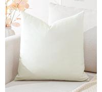 Artscope Housse de Coussin en Velours Décoratif Canapé Taie d'oreiller Super Doux Decoration Maison Salon Chambre pour Canapé 50x50cm Crème Blanc