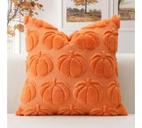 Artscope Lot de 1 Halloween Housses de Coussin Doux Peluche Laine Courte Velours Décoration d'automne Housses de Coussin Luxe Style pour Canapé Chambre Orange - Citrouille 45 x 45 cm