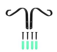 ARTSEWPLY 2 Pièces Crochet Suspendu en Fer pour Pot de Fleurs, Lanterne | Support Mural Noir, Structure Robuste et Légère, pour Décoration Maison et Oiseaux, Gain de Place