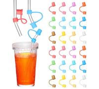 ARTSEWPLY 24 Bouchons de Paille en Silicone Réutilisables 10 Mm, Protège-embouts pour Pailles, Adaptés aux Verres et Bouteilles de Sport, Maintient la Propreté
