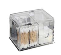 ARTSEWPLY Boîte Rangement Maquillage Transparent avec Couvercle Délicat Organiseur Petit pour et Coton Tiges Stockage Pratique et Hygiénique pour Accessoires Cosmétiques