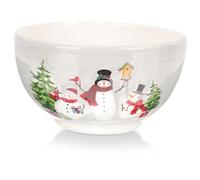 ARTSEWPLY Bol à Soupe En Céramique 850 Ml Motifs De Noël Bol à Riz Réutilisable Domestique Pratique Pour Dîner Design à Relief Usage Quotidien Grand Format