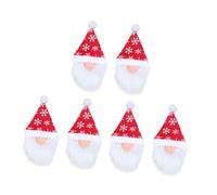 ARTSEWPLY Set de Cache Bouteilles de Forme de Nain sans Visage Décoration Festive Rouge pour Bouteilles de Accessoire Cadeau pour