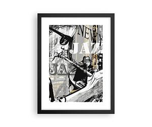 ARTTOR Affiche Decoration Murale jazz musique musicien Moderne Poster Cadre Noir 30x40cm Deco Affiches Murales Tableau Decoration Salon Chambre Cuisine Wall Art Design Decor P2BPA30x40-3792