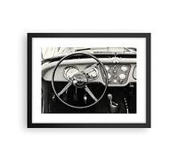 ARTTOR Affiche Decoration Murale Volant Voiture Vintage Moderne Poster Cadre Noir 40x30cm Deco Affiches Murales Tableau Decoration Salon Chambre Cuisine Wall Art Design Decor P2BAA40x30-4853