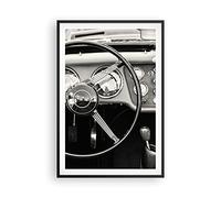 ARTTOR Affiche Decoration Murale Volant Voiture Vintage Moderne Poster Cadre Noir 61x91cm Deco Affiches Murales Tableau Decoration Salon Chambre Cuisine Wall Art Design Decor P2BPA61x91-4853
