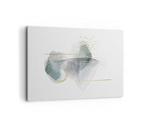 ARTTOR Deco Cadre Décoration Salon Aquarelle Taches Or Moderne Impression sur Toile 120x80cm Image Tableau Decoration Murale Chambre Horizontal Art Wall Grand Tableaux Decoratifs Muraux AA120x80-4830