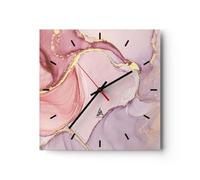 ARTTOR Horloge Décorative Moderne Carrée 40x40 cm Abstrait Pastel - 4528