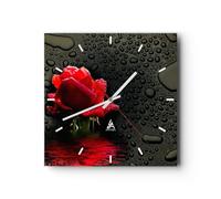 ARTTOR Horloge Décorative Moderne Carrée 40x40 cm Botanique Fleurs - 2367
