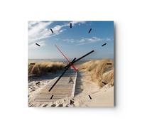 ARTTOR Horloge Décorative Moderne Carrée 40x40 cm Paysages Maritime - 2657