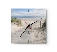 ARTTOR Horloge Décorative Moderne Carrée 40x40 cm Paysages Maritime - 4188