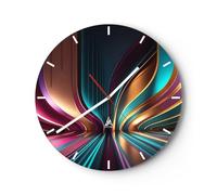 ARTTOR Horloge Décorative Moderne Ronde 40x40 cm 3D Abstrait - 5778