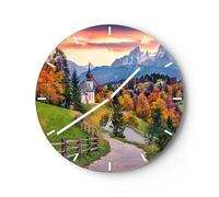 ARTTOR Horloge Décorative Moderne Ronde 40x40 cm Paysages Nature - 5402