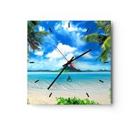 ARTTOR Horloge Murale Design Carrée 30x30 cm Paysages Maritime - 2528