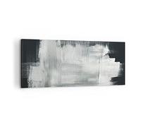 ARTTOR Impression sur Toile Moderne 100x40 cm Abstrait Noir et Blanc - 4173