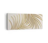 ARTTOR Impression sur Toile Moderne 100x40 cm Botanique Nature - 4738 | Feuilles Palmier Arbres Moderne Tableau Décoratif Décoration Murale Art Mural Toile Imprimée Salon Chambre Cuisine ARTTOR