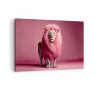 ARTTOR Impression sur Toile Moderne 100x70 cm Animaux - 5714 | Lion Van De petite fille Moderne Tableau Décoratif Grand Décoration Murale Art Mural Toile Imprimée Salon Chambre ARTTOR