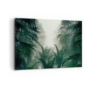 ARTTOR Impression sur Toile Moderne 100x70 cm Botanique Forêt - 4504 | Jungle Feuilles Palmier Moderne Tableau Décoratif Grand Décoration Murale Art Mural Toile Imprimée Salon Chambre ARTTOR