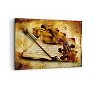 ARTTOR Impression sur Toile Moderne 100x70 cm Musique Vintage - 0524