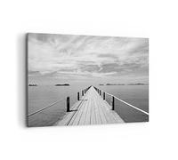 ARTTOR Impression sur Toile Moderne 100x70 cm Noir et Blanc Paysages - 4985