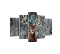 ARTTOR Impression sur Toile Moderne 150x100 cm Animaux - 4998 | Cerf Hiver Moderne Tableau Décoratif Grand Décoration Murale Art Mural Toile Imprimée Salon Chambre Cuisine ARTTOR