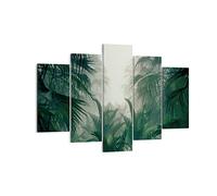 ARTTOR Impression sur Toile Moderne 150x100 cm Botanique Forêt - 4504 | Jungle Feuilles Palmier Moderne Tableau Décoratif Grand Décoration Murale Art Mural Toile Imprimée Salon Chambre ARTTOR