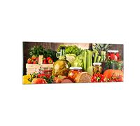 ARTTOR Impression sur Verre Moderne 140x50cm Cuisine - 3182 | Nourriture Légumes Brocoli Moderne Tableau Décoratif Grand Décoration Murale Art Mural Verre Trempé Salon ARTTOR
