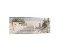 ARTTOR Impression sur Verre Moderne 140x50cm Paysages Maritime - 4188 | Plage Dune Entrée Moderne Tableau Décoratif Grand Décoration Murale Art Mural Verre Trempé Salon Design Moderne ARTTOR