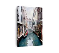 ARTTOR Moderne Impression sur Toile 70x100 cm Architecture Villes - 2157 | Bateau Pont Venise Moderne Tableau Décoratif Grand Décoration Murale Art Mural Toile Imprimée Chambre Cuisine Salon ARTTOR