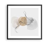 ARTTOR Poster Cadre Noir 50x50 cm Affiche Abstrait Pastel - 4827 - P2B | Aquarelle Minimalist Poster Mural Moderne Décoratif Art Mural Impression d'Art Salon Chambre Tableau Décoration ARTTOR