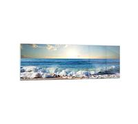 ARTTOR Tableau Décoratif en Verre 160x50cm Paysages Maritime - 3551 | Mer Bord Eau Impression sur Verre Grand Décoration Murale Art Mural Verre Trempé Salon Chambre Cuisine Design Moderne ARTTOR