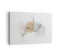ARTTOR Tableau Décoratif sur Toile 120x80 cm Abstrait Pastel - 4827 | Aquarelle Minimalist Impression sur Toile Grand Décoration Murale Art Mural Toile Imprimée Salon Chambre Cuisine ARTTOR