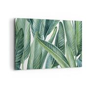 ARTTOR Tableau Décoratif sur Toile 120x80 cm Botanique Nature - 4258 | Exotique Feuilles Vert Impression sur Toile Grand Décoration Murale Art Mural Toile Imprimée Salon Chambre Cuisine ARTTOR