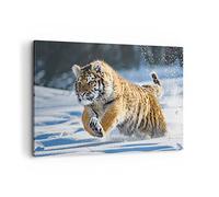 ARTTOR Tableau Décoratif sur Toile 120x80 cm Nature Animaux - 3928 | Tigre Animal Impression sur Toile Grand Décoration Murale Art Mural Toile Imprimée Salon Chambre Cuisine ARTTOR
