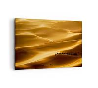 ARTTOR Tableau Décoratif sur Toile 120x80 cm Paysages Nature - 0338 | Afrique Sahara Chameau Impression sur Toile Grand Décoration Murale Art Mural Toile Imprimée Salon Chambre Cuisine ARTTOR